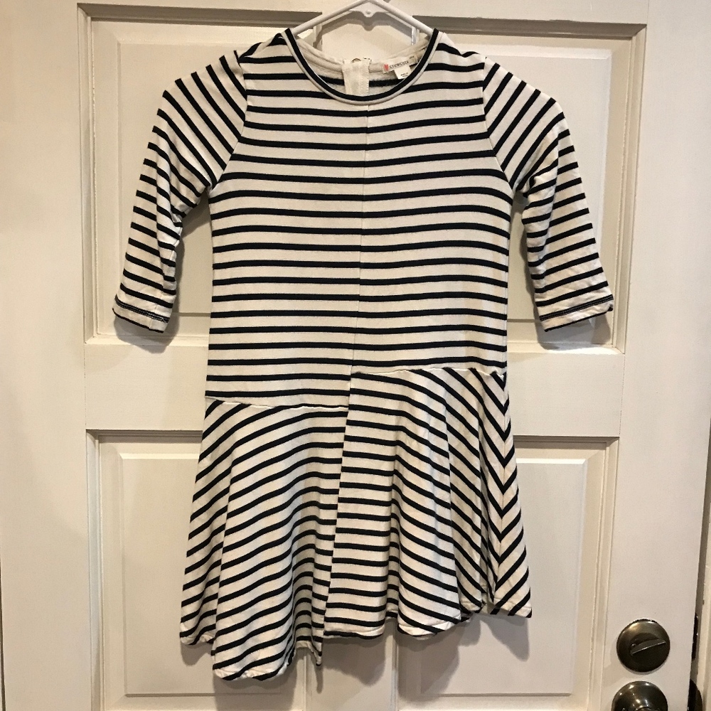 Crewcuts Girls 7 Asymmetrical Hem Striped Dress